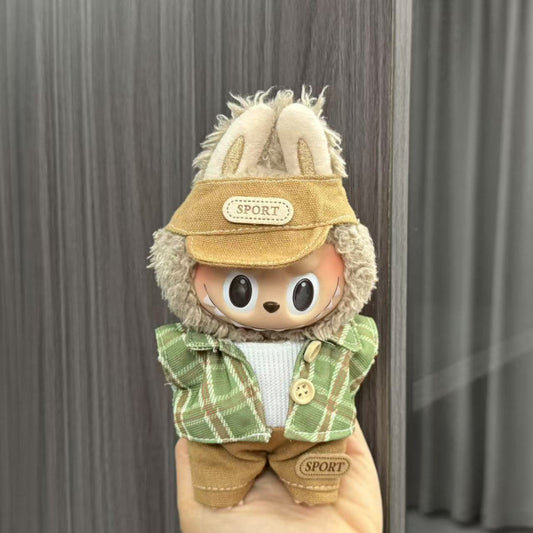 Rab cloth doll labubu17cm pendant one or two generations of vinyl plush doll suit accessories for clothes