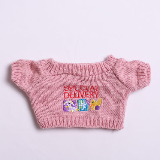 Labubu Doll Pink Sweater Outfit for 38cm Vinyl Doll - Scarf & Hat