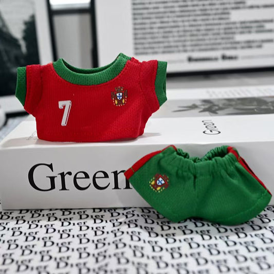Clothing Only] 17cm Labubu Clothes, Labubu Baby Clothes, Doll Vinyl Peripheral Accessories, Football and Basketball Uniforms