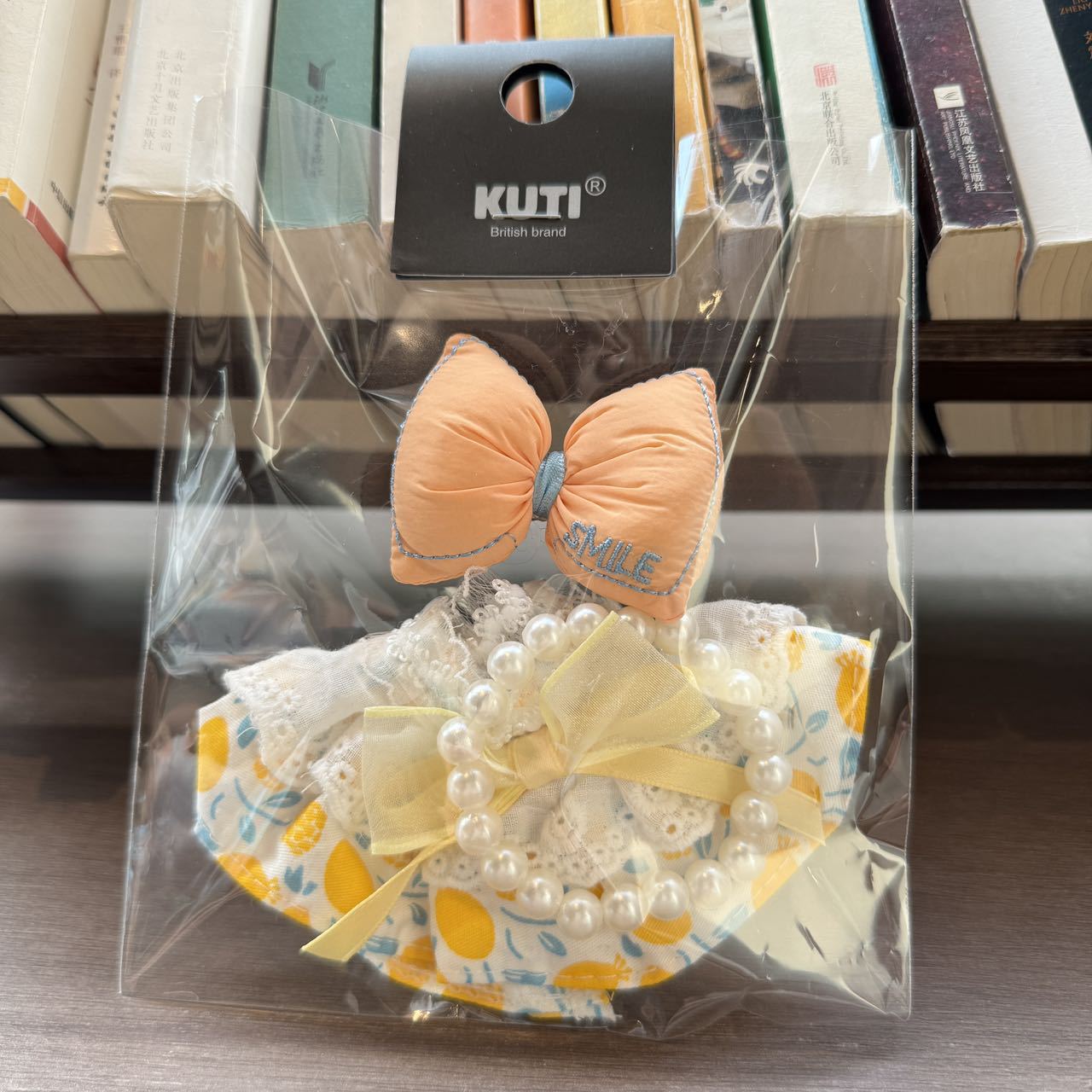 Labubu Doll Pearl Necklace Set - Blue, Pink, Yellow, Purple Bow Flower Accessories
