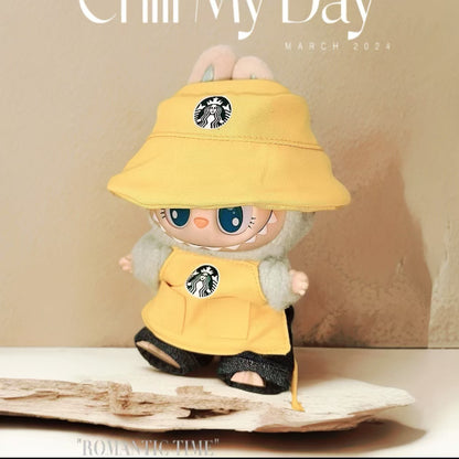 Labubu Doll Overalls Set for 17cm Vinyl Dolls