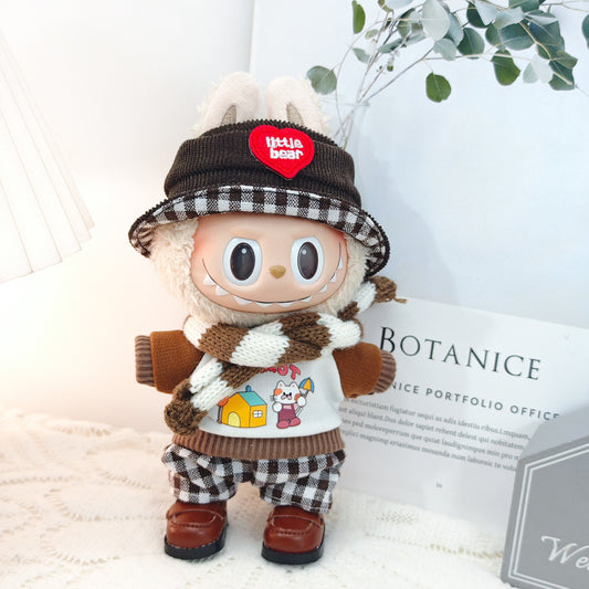 Labubu doll clothes one, two and three generations of pendant tirab cloth key chain clothes hat suit accessories shoes