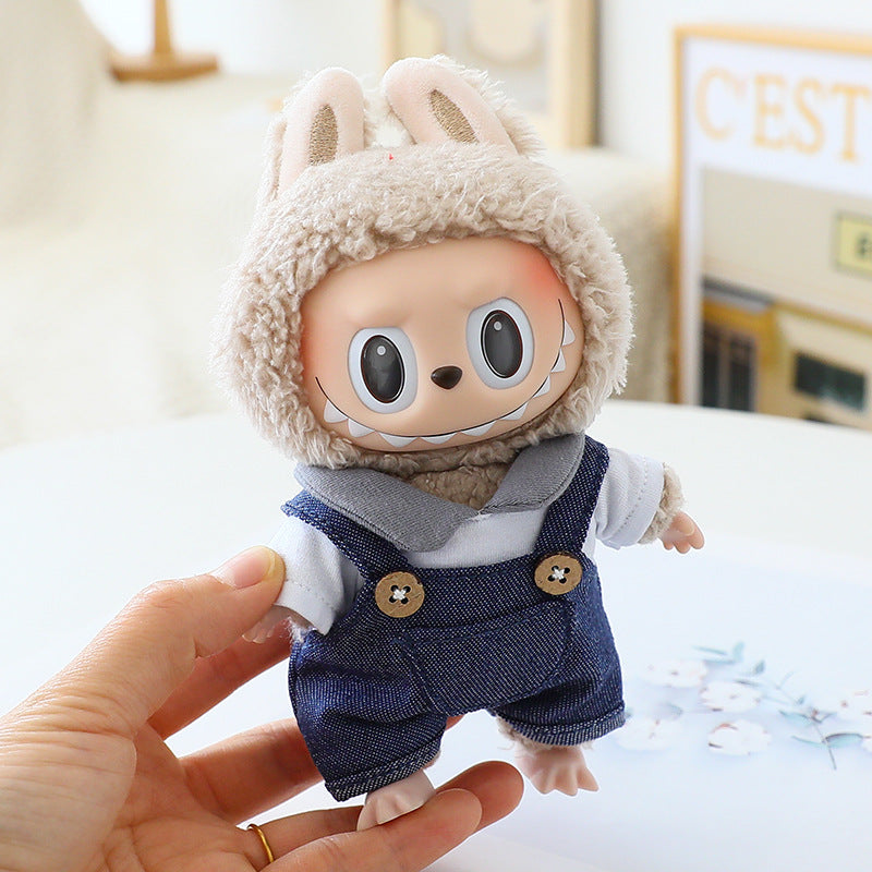 Labubu Doll Clothes Generation 2 Generation Pond Glue Blind Box Hanging Clothes Bracing Cloth for T-Shirt Suspenders Hat Eyes