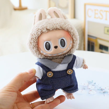 Labubu Doll Clothes Generation 2 Generation Pond Glue Blind Box Hanging Clothes Bracing Cloth for T-Shirt Suspenders Hat Eyes