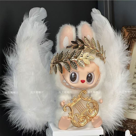 Labu Angel Doll Bubble Mart Labubu Plush Doll Quick Hair Blind Box Vinyl Face Trendy Play Gift