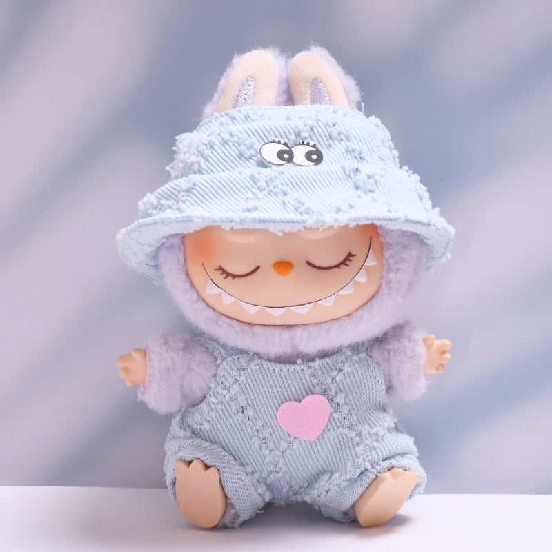 Only clothes] the first and second generation of labubu pendant eyes hat suspenders suit labubu baby clothes