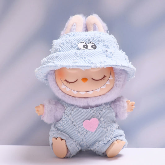 Only clothes] the first and second generation of labubu pendant eyes hat suspenders suit labubu baby clothes