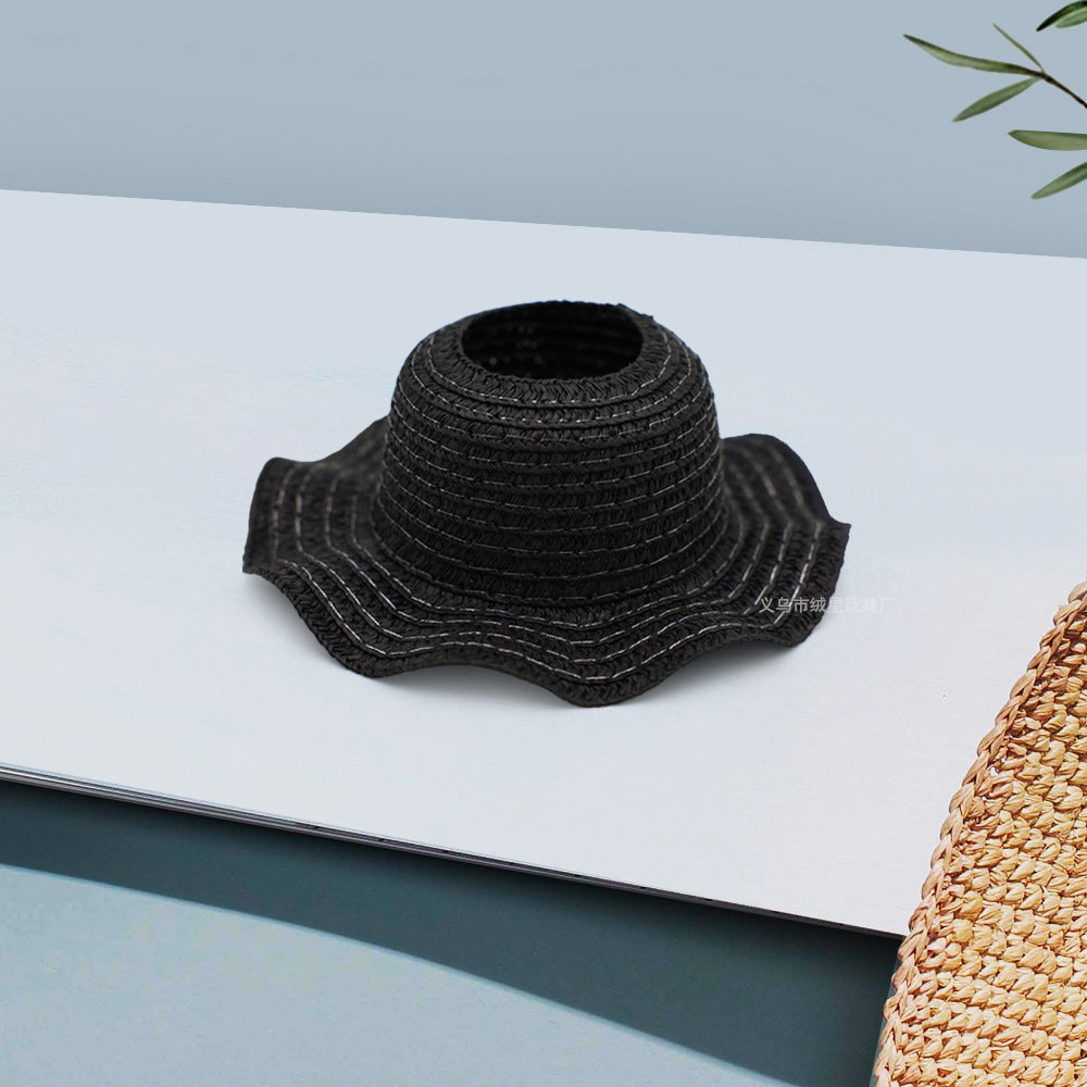 Labubu Empty Top Open Straw Hat Woven Hat Party Clothing Accessories Pastoral Style Labubu Doll Clothes Decorative Matching