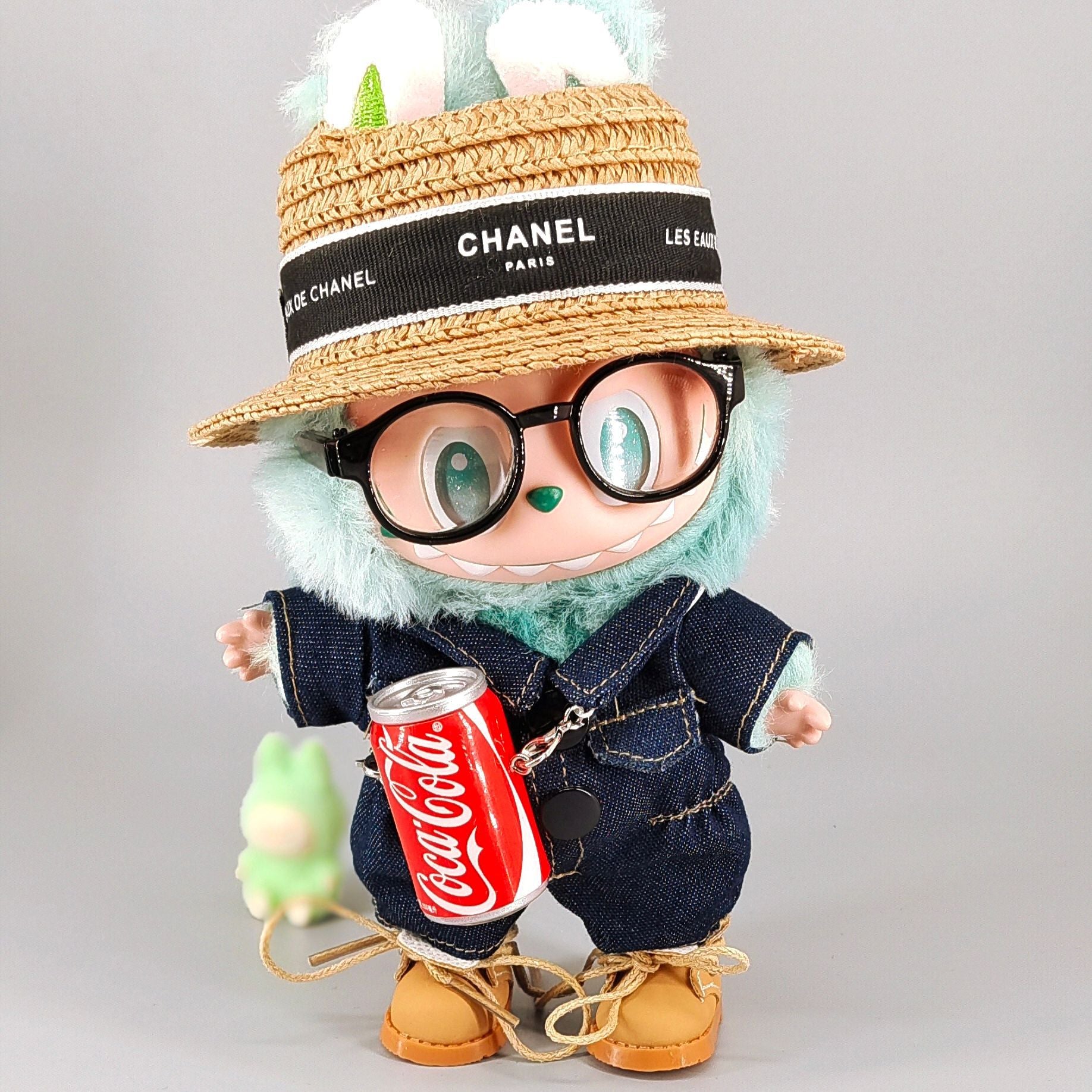 Labubu Denim Jumpsuit Outfit for 1st-3rd Gen Dolls