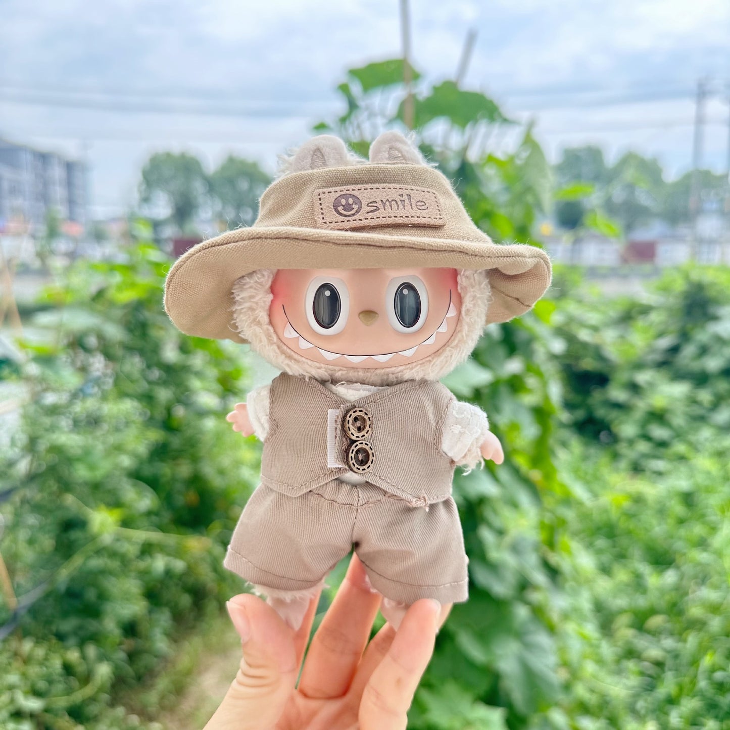 Only clothes] 17CM blind box pull cloth for pendant LABUBU doll clothes pastoral leisure suit special clothes