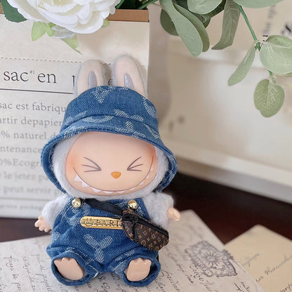 Labubu Denim Outfit for 17cm Sitting Doll - First & Second Gen