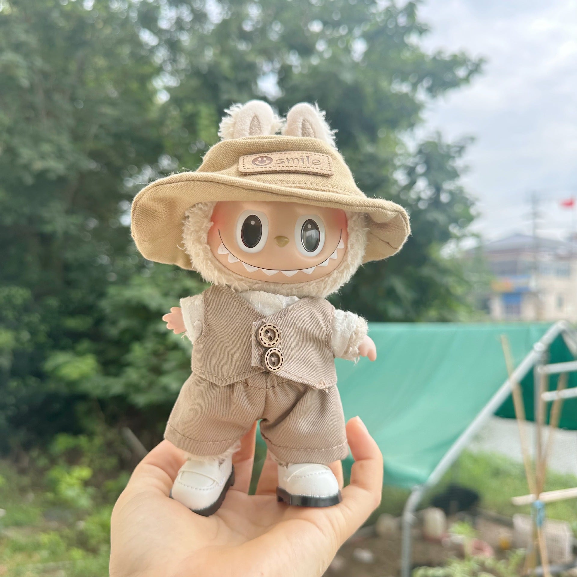 Only clothes] 17CM blind box pull cloth for pendant LABUBU doll clothes pastoral leisure suit special clothes