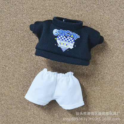 17cmLABUBU Rab Plush Doll Pendant Doll Sports suit Doll Doll Clothes Replacement