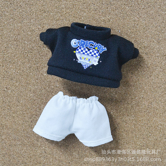 17cmLABUBU Rab Plush Doll Pendant Doll Sports suit Doll Doll Clothes Replacement