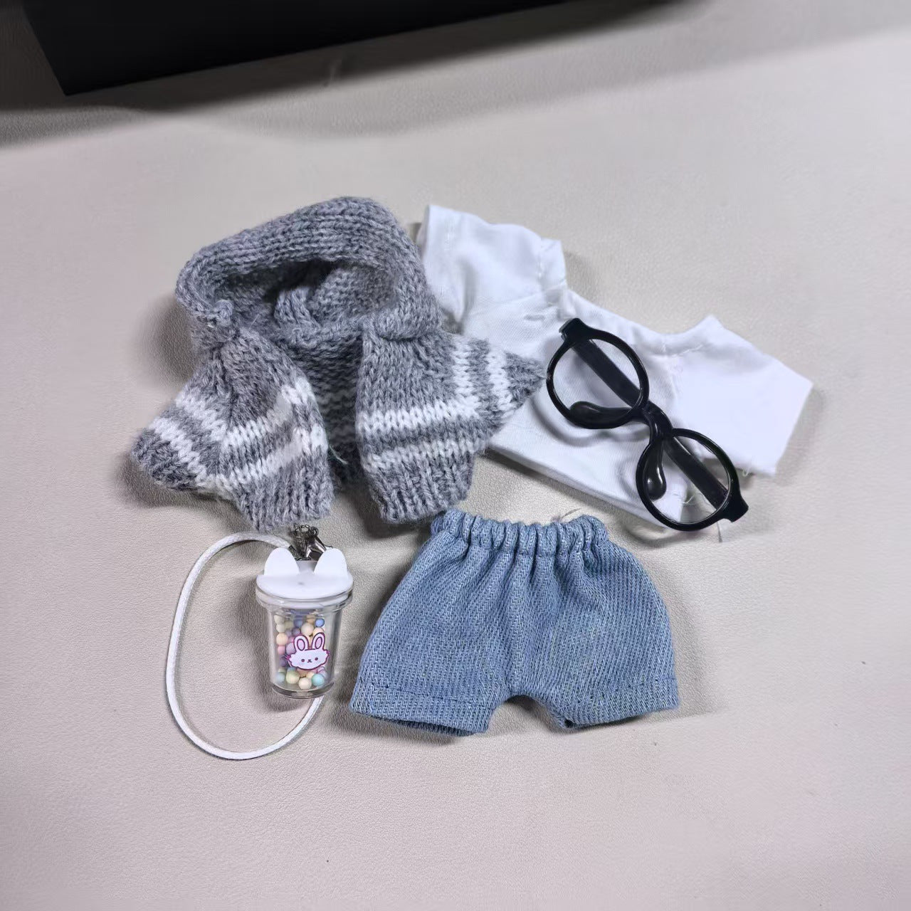 [clothes only] doll clothes for 17cm pendant pull cloth labubu vinyl doll clothes