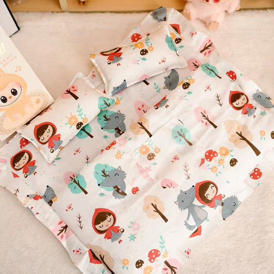 Labubu 17cm Doll Sleeping Bag Set with Mini Pillow - Cute Patterns