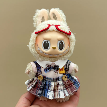labubu doll clothes 17cm pull cloth clothes blind box doll skirt suit cute dress toy cross-border wholesale