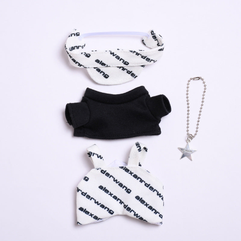 Only clothes] one or two generation pendant cloth cloth clothes letter suspenders suit coat vinyl LABUBU doll coat