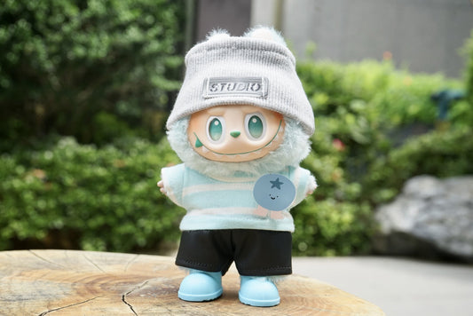 Labubu Doll Outfit - 17cm Baby Clothes Set with Hair Tie