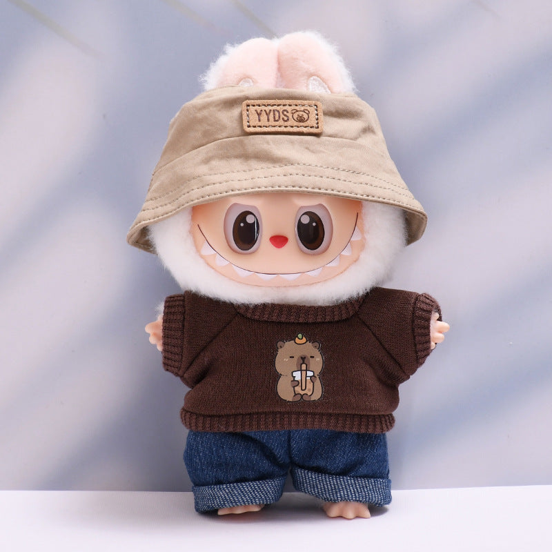 Only baby clothes] one or two generation pendant labubu clothes tide T-shirt jeans cap suit cloth baby clothes