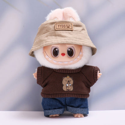 Only baby clothes] one or two generation pendant labubu clothes tide T-shirt jeans cap suit cloth baby clothes
