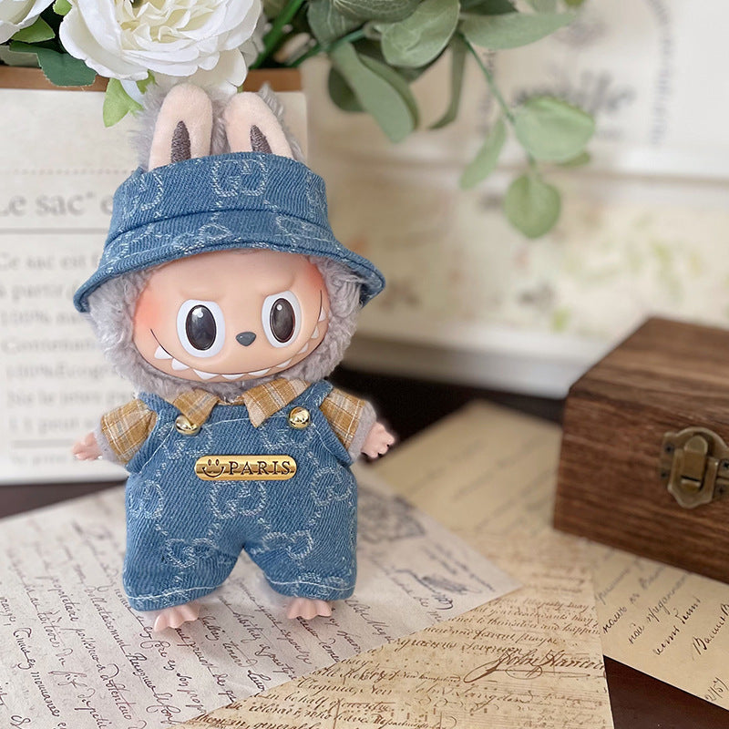 Labubu Denim Outfit for 17cm Sitting Doll - First & Second Gen