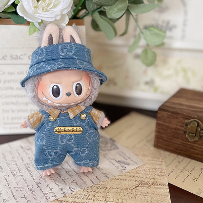 Labubu Denim Outfit for 17cm Sitting Doll - First & Second Gen