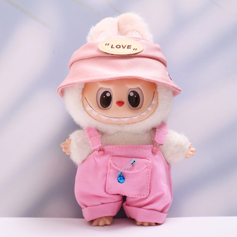 Only baby clothes] one or two generation pendant labubu clothes colorful pocket suspenders pants hat suit cloth baby clothes