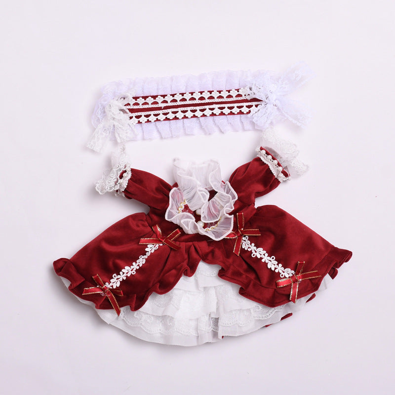 Clothes Only] Large 38cm Rab Clothes Lori Court dress labubu Dress Replacement Doll Dress