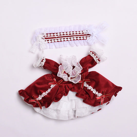 Clothes Only] Large 38cm Rab Clothes Lori Court dress labubu Dress Replacement Doll Dress