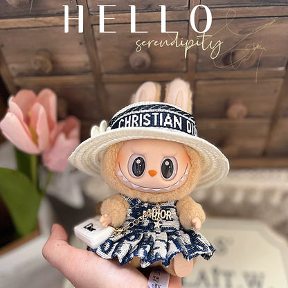 Labubu Denim Outfit for 17cm Sitting Doll - First & Second Gen