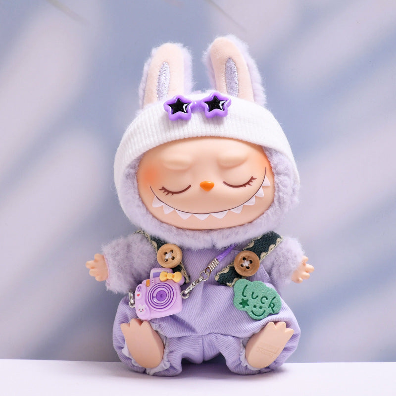 Only clothes] first and second generation labubu pendant luck suspenders hat suit labubu change baby clothes