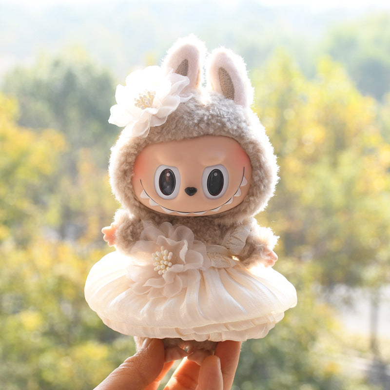 Only clothes] 17cm pendant pull cloth cloth for clothes spring and summer dress suit labubu baby dress cute
