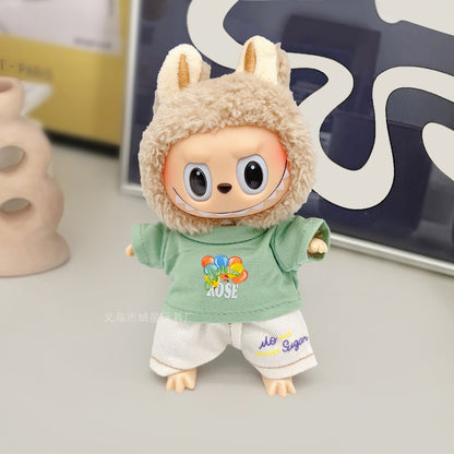 Labubu Doll Denim Outfit Set with T-Shirt & Accessories