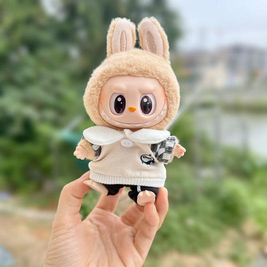 Clothes Only] Second Generation Blind Box Rabu Cloth Sitting Pie Doll Clothes LABUBU Leisure Sports suit Three-Piece Set
