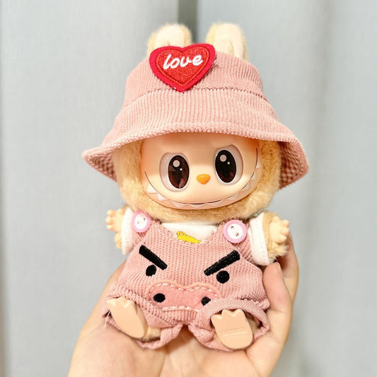 Only clothes] pull cloth doll clothes one, two and three generations of key chain LABUBU wear baby clothes small cherry blue shark