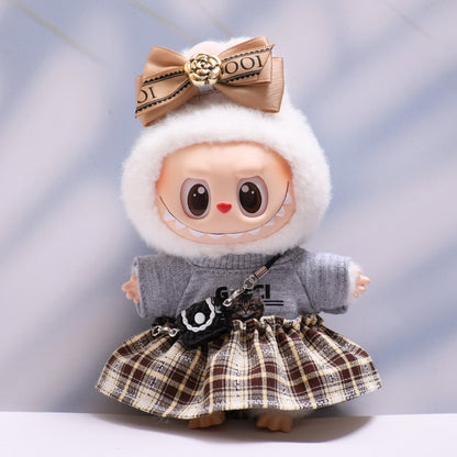 Only clothes] the first and second generation Labubu pendant clothes small fragrant style suspenders skirt cloth cloth doll clothes