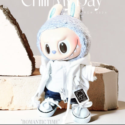 Labubu Doll Outfit Set - White & Black Jacket with Accessories