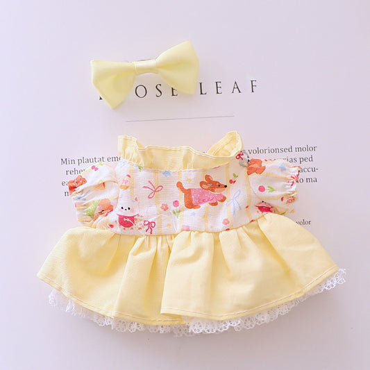 Clothes Only/Generation 1 and 2 Macarons Labubu Doll Coat Labubu Sit Party Doll Couple Strap suit