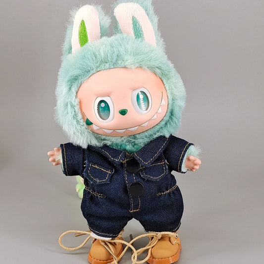 Labubu Denim Jumpsuit Outfit for 1st-3rd Gen Dolls