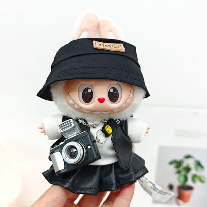 Labubu Doll Leather Outfit Set - Vest, Pants, Skirt & Accessories