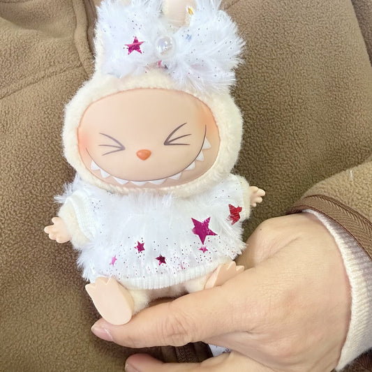 Only clothes] the first and second generation of blind box rabubu doll clothes LABUBU for the stars sparkling winter long cashmere sweater