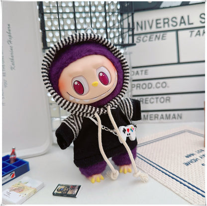 Labubu Doll Outfit - Striped Sweater & Hat Set for 17cm Labubu