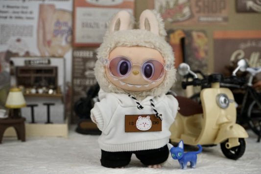 17cm Labubu Doll Hooded Vest Outfit - DIY Matching Clothes