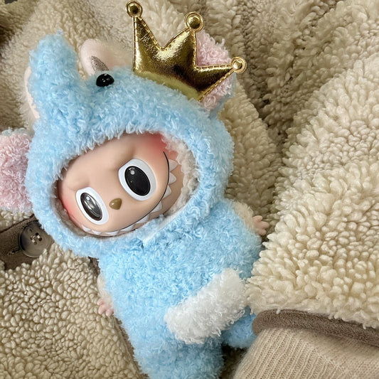 Only clothes] key chain pull cloth cloth clothes pendant LABUBU for the blue crown elephant two-piece set of cute