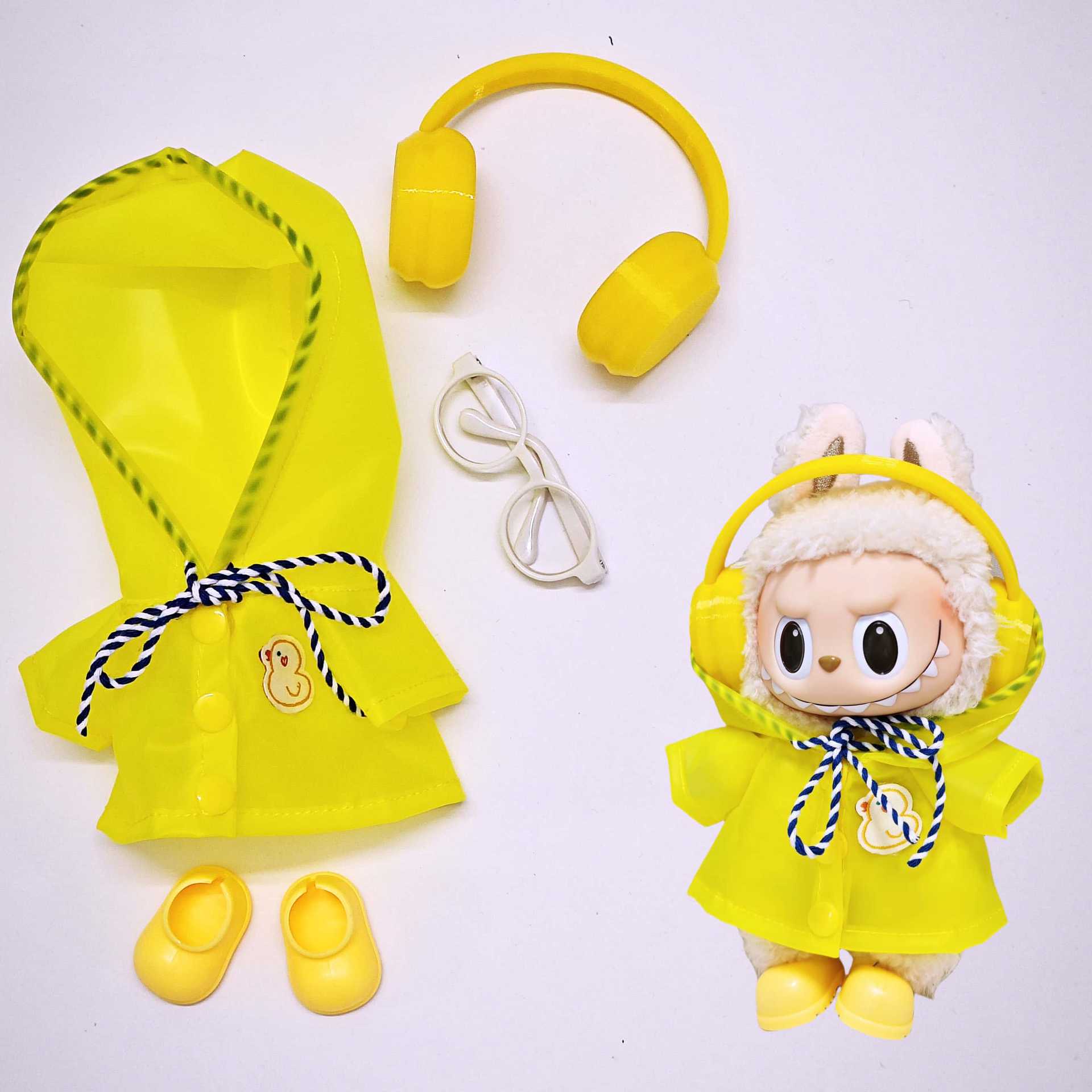 Labubu Doll Raincoat Outfit for 15cm & 17cm Dolls - Macaron Style