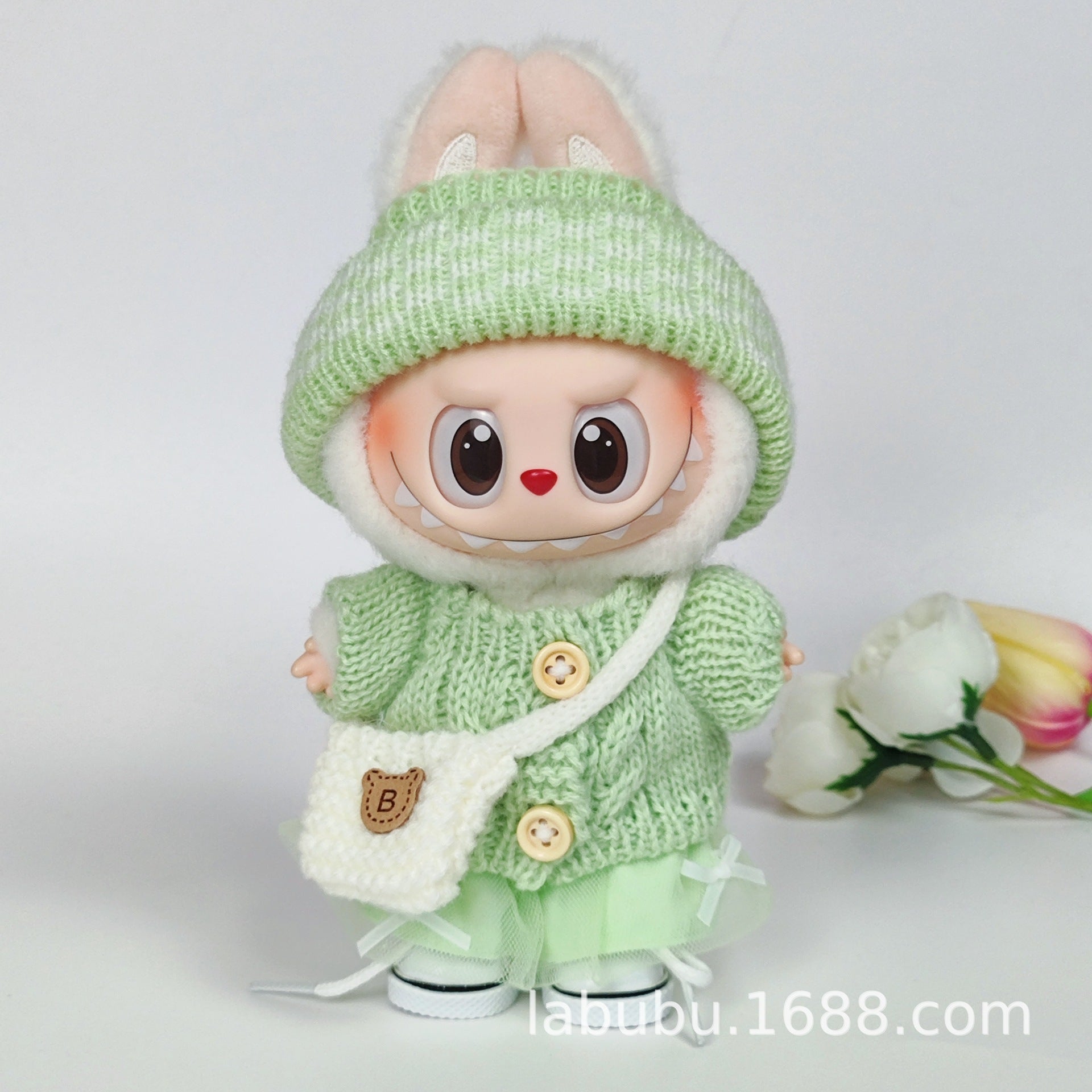 Labubu Doll Outfit - 17cm Sweater, Skirt & Bag Set for 1st-3rd Gen