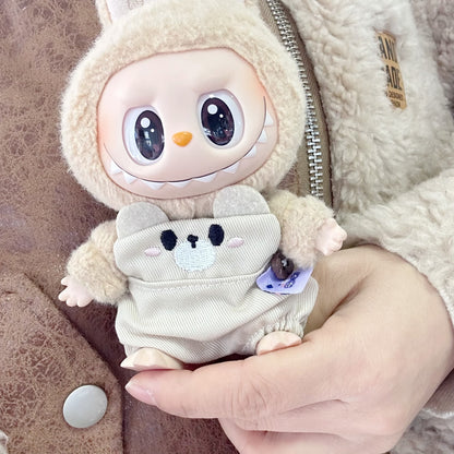 Only clothes] 15cm17cm blind box pull cloth doll clothes LABUBU sit party cartoon suspenders