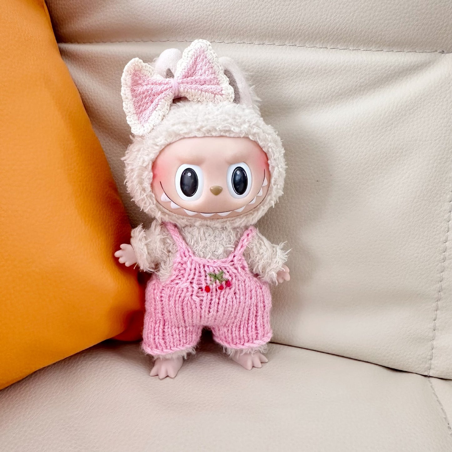 Only clothes] 17CM blind box cloth clothes pink small fragrant wind suit key chain LABUBU for blue skirt