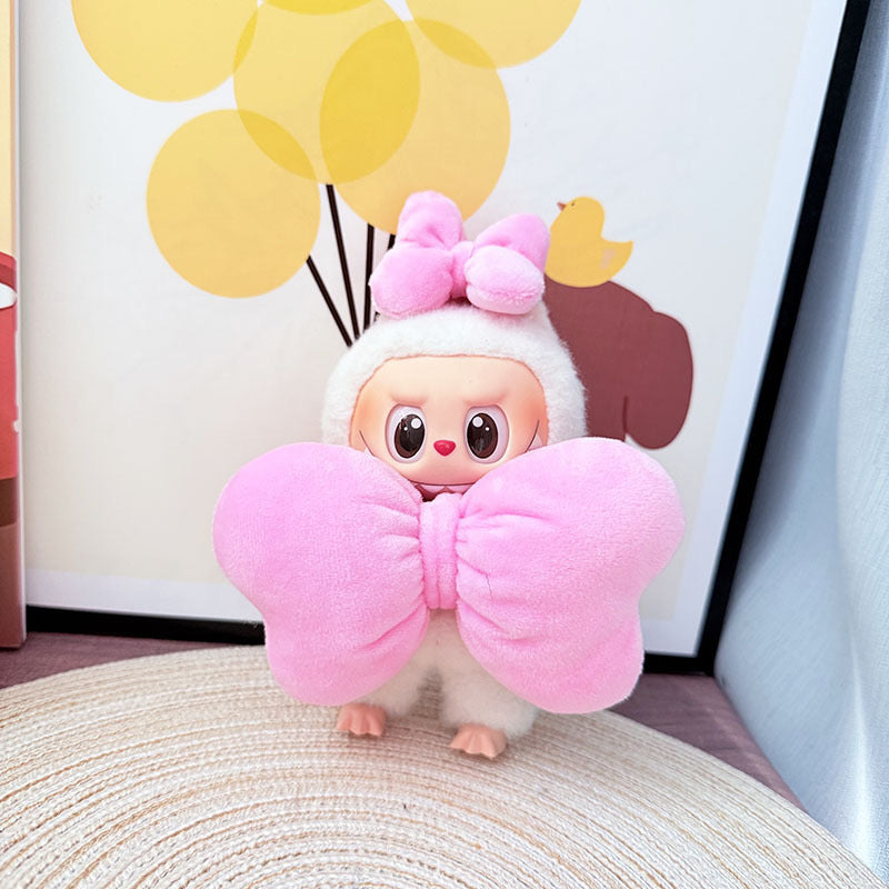 Clothes Only] First, Second and Third Generation Keychain Labubu Clothes Pendant Labubu Wears Bow Clothes Mary Cat